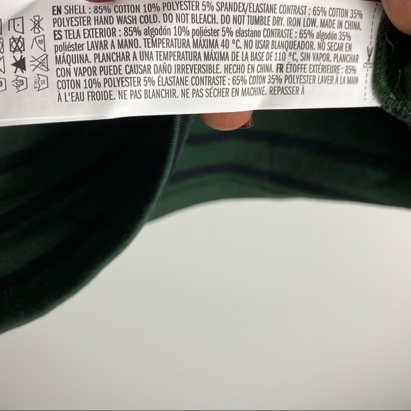 New Endless Rose Striped Green and Black Shoulder Padded Top M - Picture 10 of 12